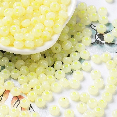 Imitation Jade Glass Seed Beads SEED-Z001-A-A07-1