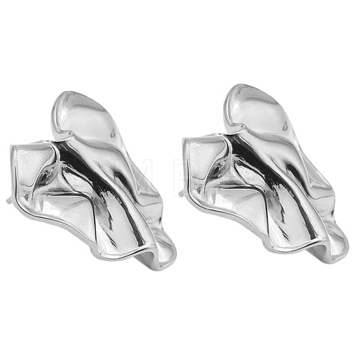 Irregular Shape Stainless Steel Stud Earrings RW8106-1-1