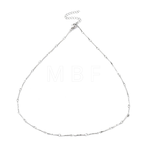 304 Stainless Steel Bar Link Chain Necklaces NJEW-K249-12P-1