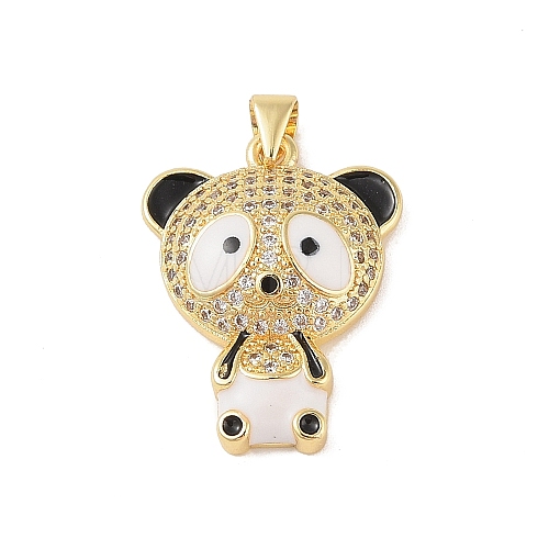 Brass Micro Pave Cubic Zirconia Pendants KK-E111-42G-02-1