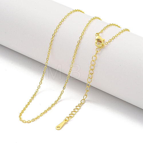 Brass Cable Chain Necklaces for Women NJEW-G084-19G-1