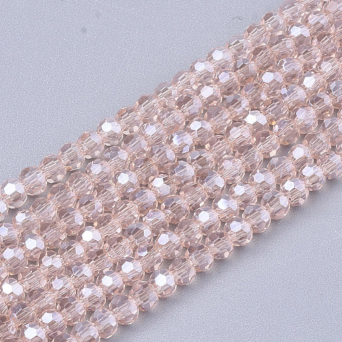 Electroplate Glass Beads Strands EGLA-T013-04I-1