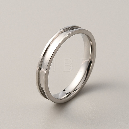 201 Stainless Steel Grooved Finger Ring for Men Women RJEW-WH0009-04F-P-1