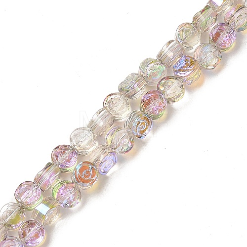 Electroplate Transparent Glass Beads Strands EGLA-L044-A-HP01-1