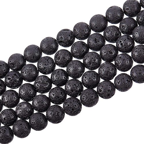 Synthetic Lava Rock Beads Strands G-S277-10mm-01-1