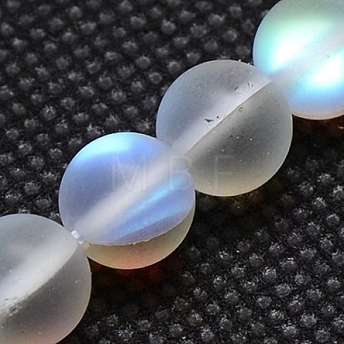 Synthetical Moonstone Beads Strands G-G585-6mm-02-1