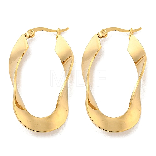 202 Stainless Steel Irregular Oval Hoop Earring EJEW-H003-10G-1