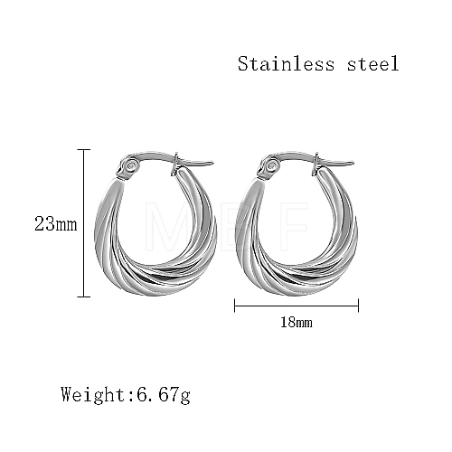 Stainless Steel Hoop Earrings for Women QX9021-9-1