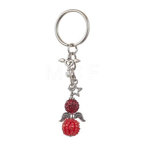 Alloy with Glass Seed Beads Keychain KEYC-MZ00010-04-1