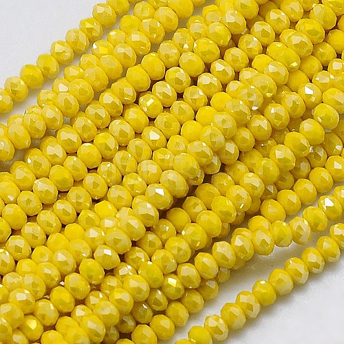 1 Strand Electroplate Opaque Solid Color Crystal Glass Rondelle Beads Strands X-EGLA-F049A-01AB-1