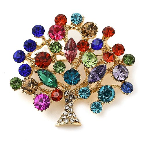 Christmas Alloy Colorful Rhinestone Brooches JEWB-U009-10B-1