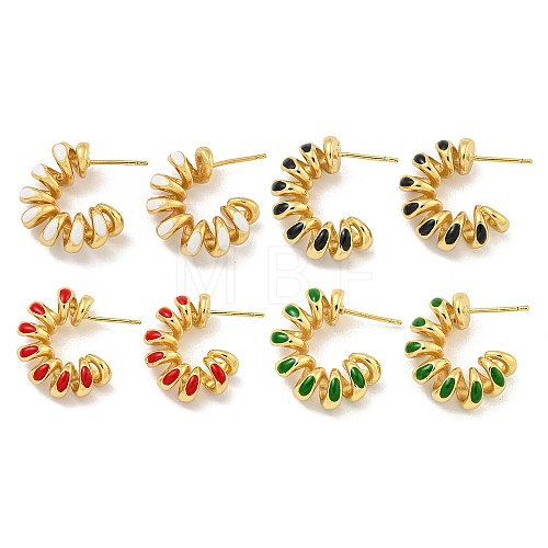 Rack Plating Brass Stud Earrings EJEW-C102-41G-1