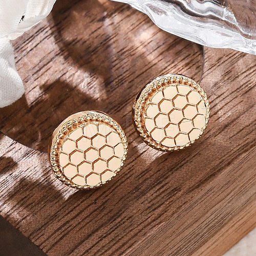 Brass Stud Earrings EJEW-D288-03G-1