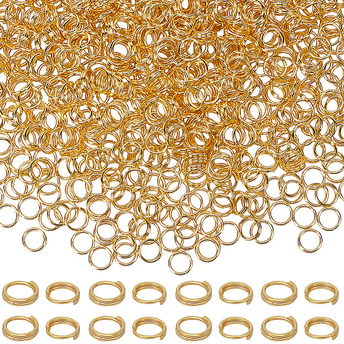 SUNNYCLUE 1000Pcs Brass Split Rings KK-SC0004-69-1