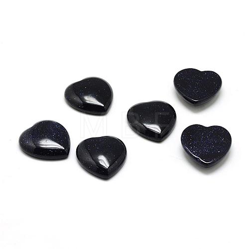 Synthetic Blue Goldstone Cabochons G-T029-18X15mm-01-1