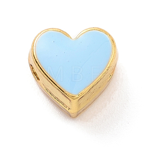 Eco-friendly Rack Plating Brass Enamel Beads KK-F843-30G-05-1