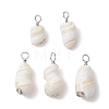 Natural Conch Shell Pendants PALLOY-JF02808-01-1