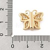 Brass Micro Pave Clear Cubic Zirconia Slide Charms ZIRC-I068-32G-3