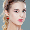 FIBLOOM 4 Pairs 4 Colors Alloy Enamel Dangle Stud Earrings EJEW-FI0003-05-5