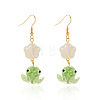 Iron & Glass & Porcelain Dangle Earrings WG76621-03-1