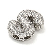 Platinum Plated Brass Micro Pave Cubic Zirconia Pendants KK-L073-001P-S-2