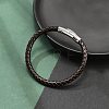 Ion Plating(IP) Braided Leather Cord Bracelets for Men BJEW-Z081-09-2