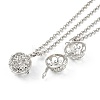 Brass with Rhinestone Pendant Necklaces NJEW-G089-03G-P-1