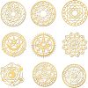 Olycraft 9Pcs 9 Styles Nickel Self-adhesive Picture Stickers DIY-OC0004-30-1
