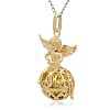 Golden Tone Brass Hollow Round Cage Pendants KK-J238-05G-2