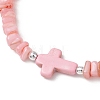 Adjustable Natural Freshwater Shell & Dyed Synthetic Turquoise Beads Braided Bead Bracelets for Women BJEW-JB13105-03-3