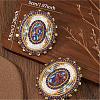 Bohemian Handmade Glass Seed Beads Oval Stud Earrings TF1535-4