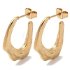 Oval 201 Stainless Steel Half Hoop Earrings for Women EJEW-G385-33G-1