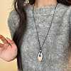 Adjustable Alloy Horse Eye Pendant Black Waxed Cord Long Necklaces for Women FS-WG001E9-01-2