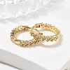 Brass Micro Pave Clear Cubic Zirconia Huggie Hoop Earrings LS-EJEW-L231-44G-1