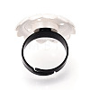 Adjustable Flower Alloy & Iron Bezel Cup Ring Base with Rotatable Tray MAK-T012-07S-3