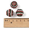 Christmas Theme Resin Rhinestone Round Beads RESI-S313-18x20-09-2