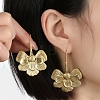 201 Stainless Steel Flower Dangle Earrings EJEW-D084-06G-2