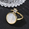 Brass Micro Pave Clear Cubic Zirconia Cuff Open Rings KK-CBA56EF-41B-G-2
