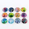 Half Round/Dome Tree Pattern Glass Flatback Cabochons for DIY Projects X-GGLA-Q037-25mm-M28-1