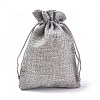 Polyester Imitation Burlap Packing Pouches Drawstring Bags X-ABAG-R004-14x10cm-11-1