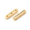 Brass Micro Pave Clear Cubic Zirconia Spacer Bars KK-Z149-01G-2