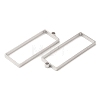 Non-Tarnish 304 Stainless Steel Open Back Bezel Rectangle Pendants STAS-Z040-06B-P-2