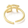 Word Fe Brass Open Cuff Rings RJEW-U008-07G-3