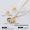 304 Stainless Steel Pendant Necklace & Stud Earrings Set for Women AW2289-3-1