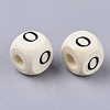 Printed Natural Wood Beads WOOD-T026-001O-2