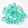 4-Petal Transparent Spray Painted Glass Bead Caps GGLA-S054-009B-04-1