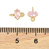 Brass Pave Cubic Zirconia Horse Eye Connector Charms KK-P347-03G-01-4