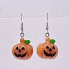 Halloween Pumpkin Plastic & Resin Dangle Earrings FS-WGC9740-01-1