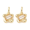 Valentine's Day Brass Micro Pave Clear Cubic Zirconia Charms KK-C259-14G-1