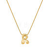 304 Stainless Steel Alphabet Pendant Necklaces for Men and Women GP1122-18-1